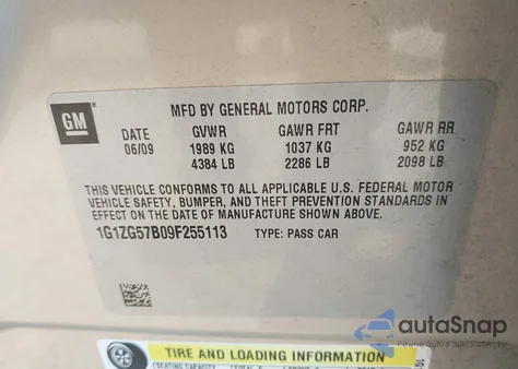 2009 Chevrolet Malibu Ls z USA, uszkodzony, nr VIN 1G1ZG57B09F255113